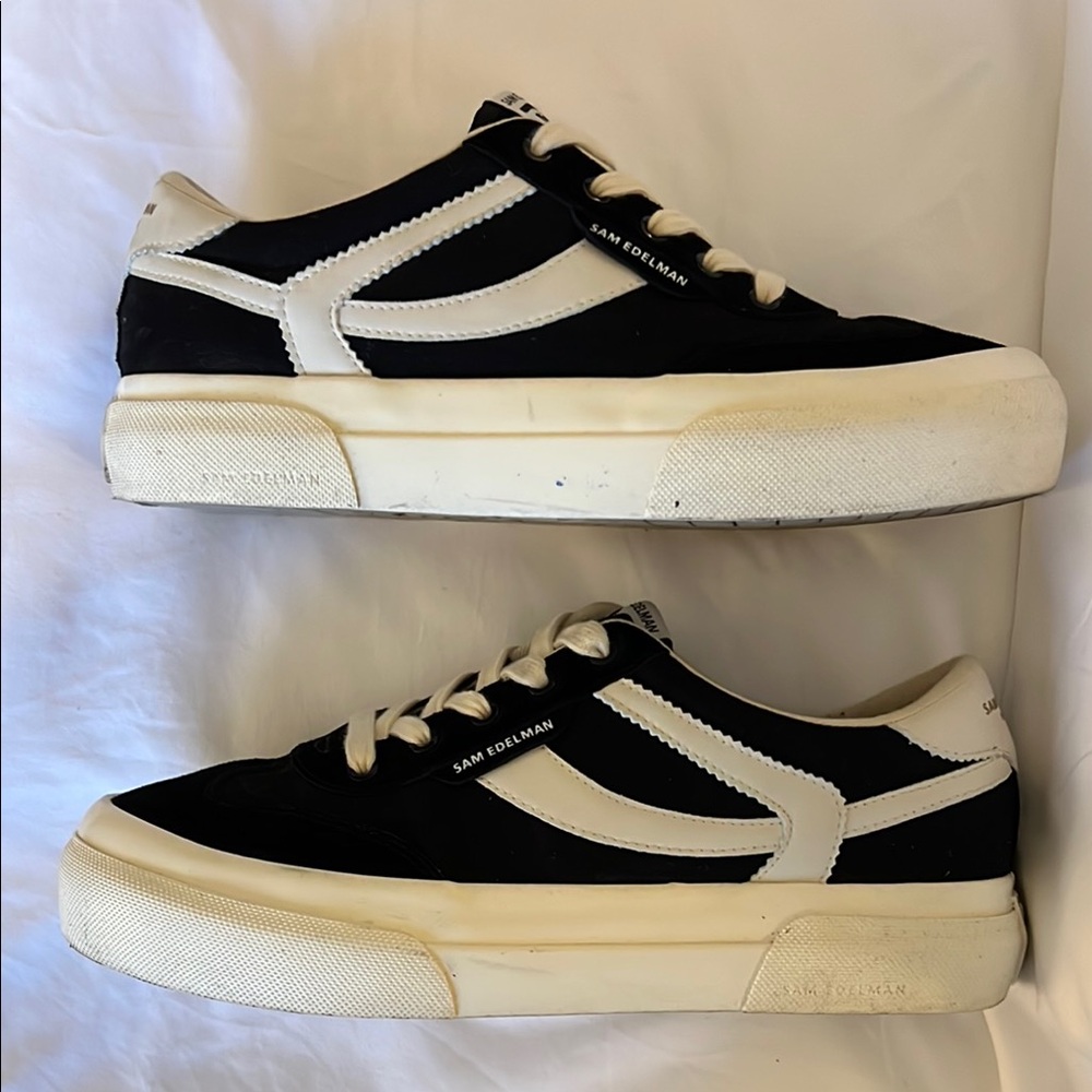 Sam Edelman Simone Platform Black and Cream Low-Top Sneakers NWOT - Picture 6 of 14